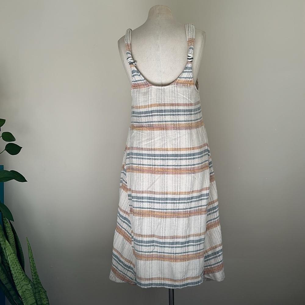 Free People Harper Striped Linen Dress sz XS Natural Combo - Picture 5 of 7